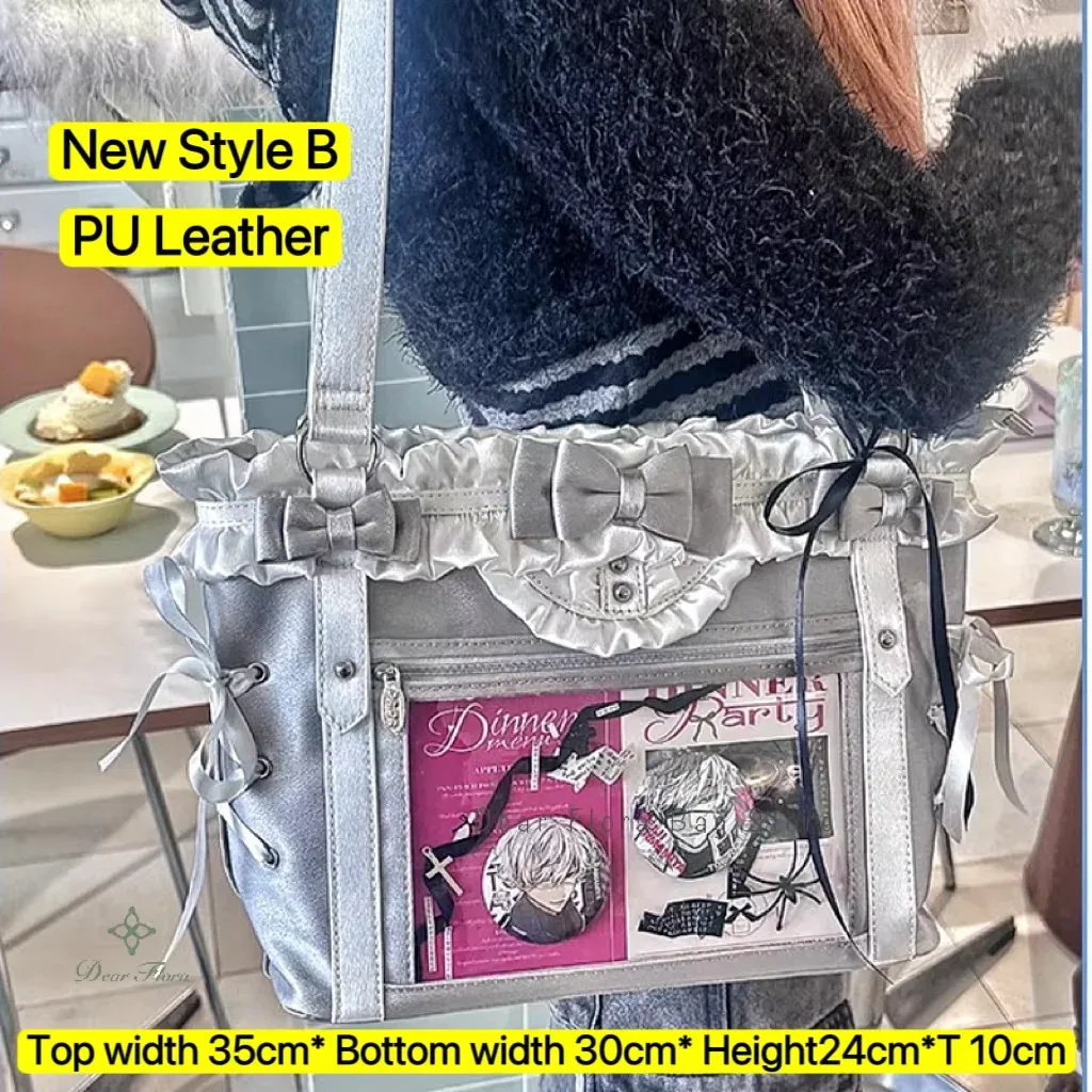 y2k mignon japonais ins ita sac lolita fille fourre-tout transparent sac à bandoulière grande capacité sac à bandoulière décontracté bricolage affichage sacs à main