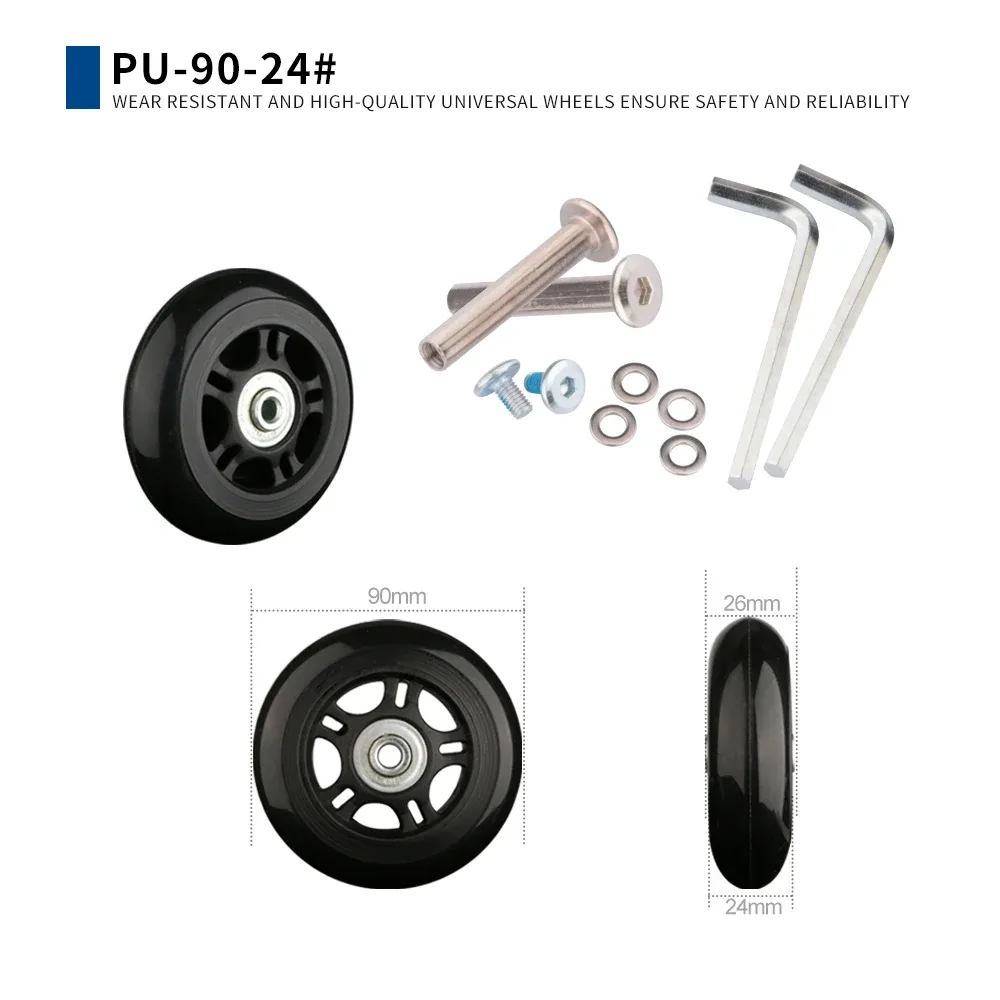 accessoires de bagages, roues d'avion, poulie de valise, roue muette, pièces résistantes à l'usure, rouleaux de réparation, 2 pièces 4 pièces