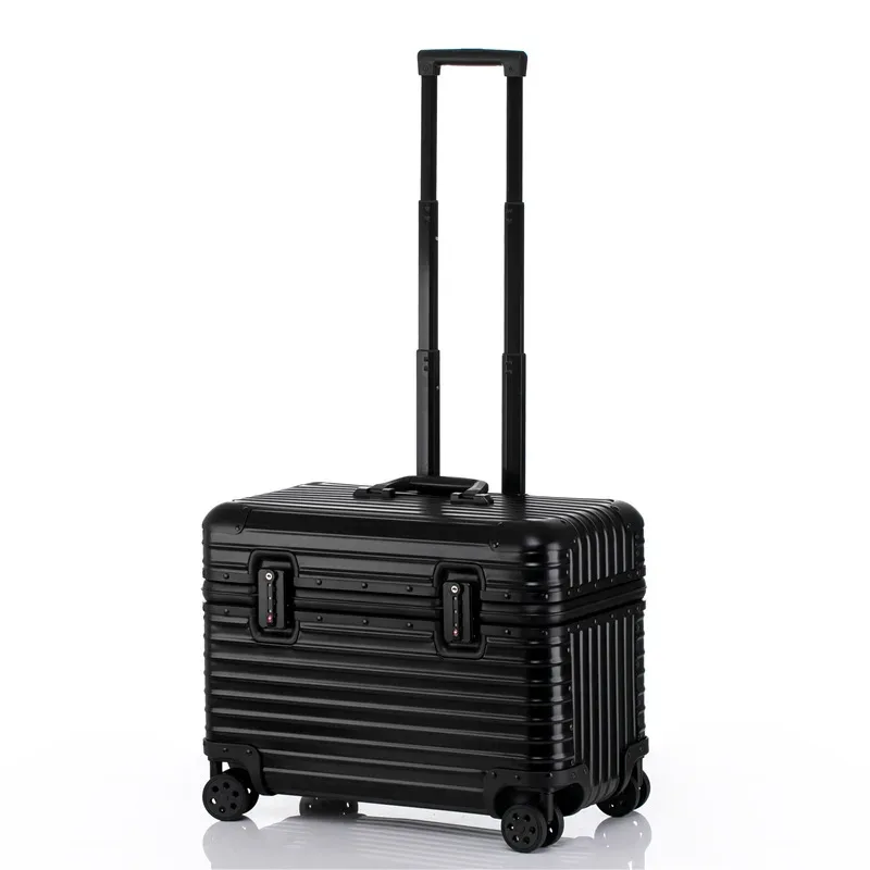 valise aluminium argent doré beige toupie roulettes poignée plaque centrale gris voyage business week-end