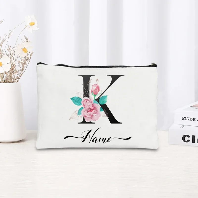trousse de maquillage personnalisable avec nom, trousse de maquillage de voyage, trousse de maquillage pour mariage, trousse de maquillage individuelle, trousse de maquillage en toile pour fêtes, organiseur de cosmétiques, cadeaux pour femme