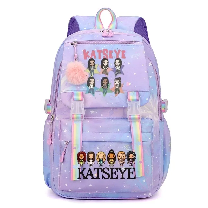 sac à dos kpop katseye pour femmes, sacs d'école multifonctionnels de grande capacité, sac à dos pour adolescents et étudiants, sac de voyage pour fans de mode