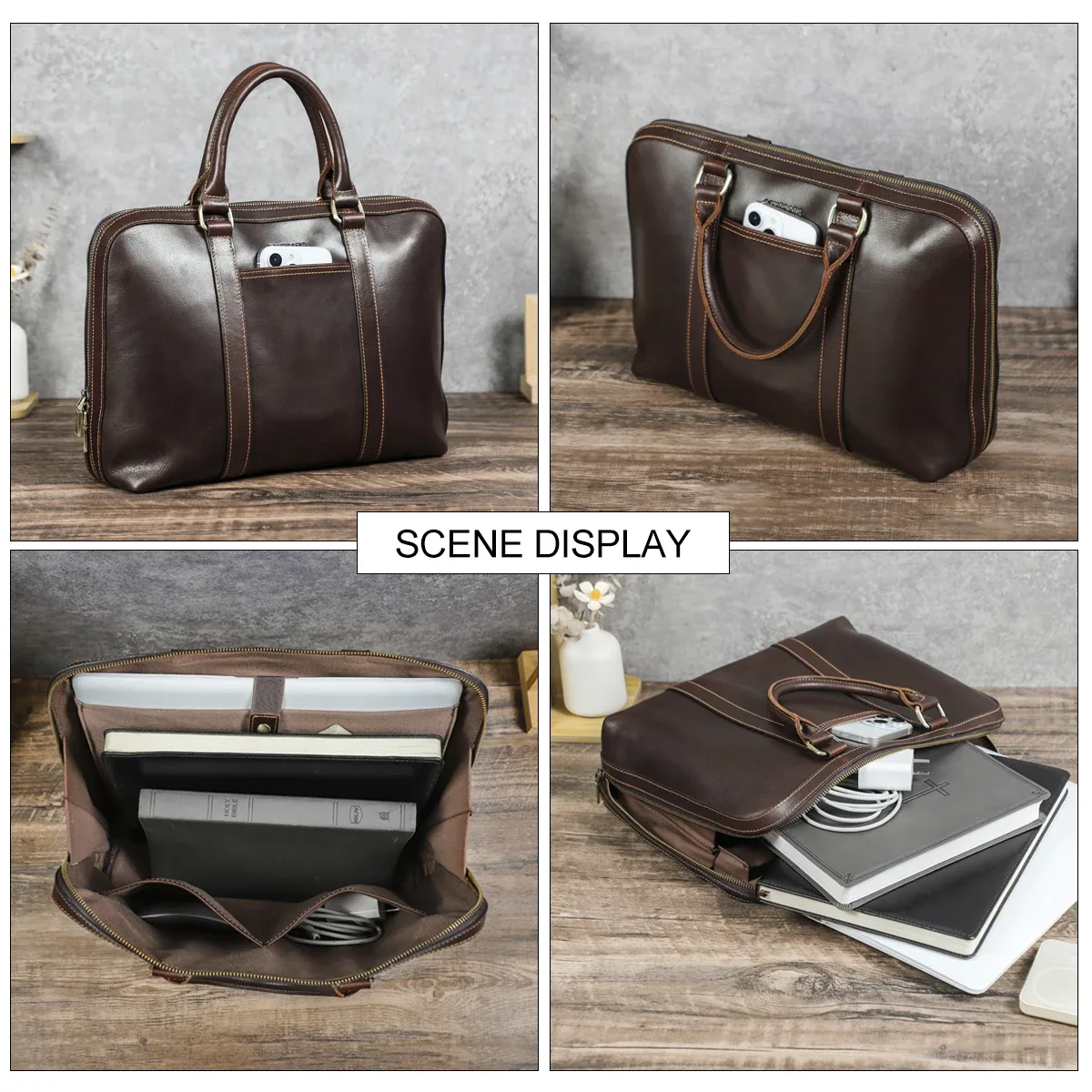sacs d'affaires en cuir véritable contact's pour hommes, petite mallette de bureau, porte-documents, sac à main pour ordinateur portable pour macbook air 13 pouces
