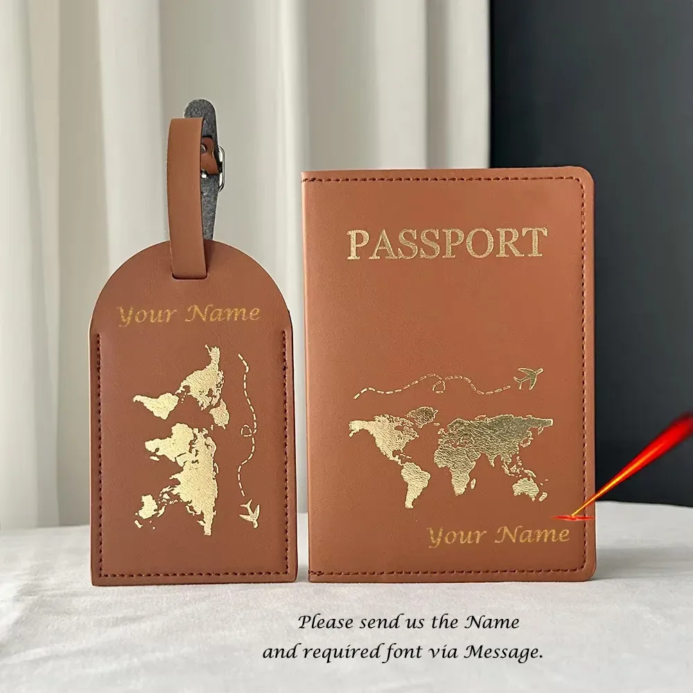protege passport personalisé prenom avec étiquettes à bagages, couverture passeport personnalisé carte de l'ue, étui mignon, portefeuille de voyage, accessoires de voyage