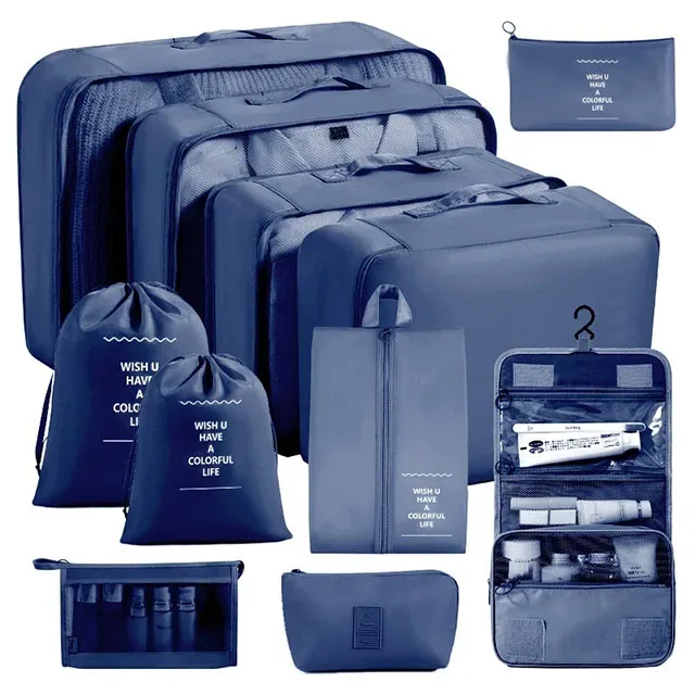 organisateur voyage polyester visibilité sac compresseur vêtements accessoires beige rose pâle léger résistant transport