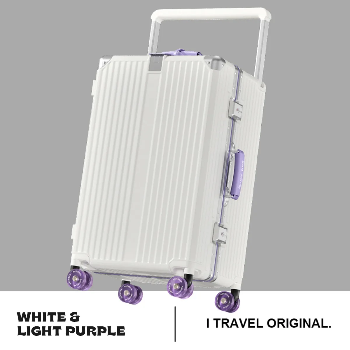 valise trolley rigide grande capacité aiweiny avec serrure tsa 3/7 séparables, roues silencieuses détachables et poignée télescopique large pour voyage