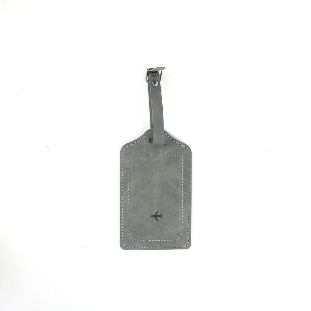 étiquette de bagage personnalisée en cuir pu avec nom, accessoire anti-perte pour voyage, carte d'embarquement en cuir