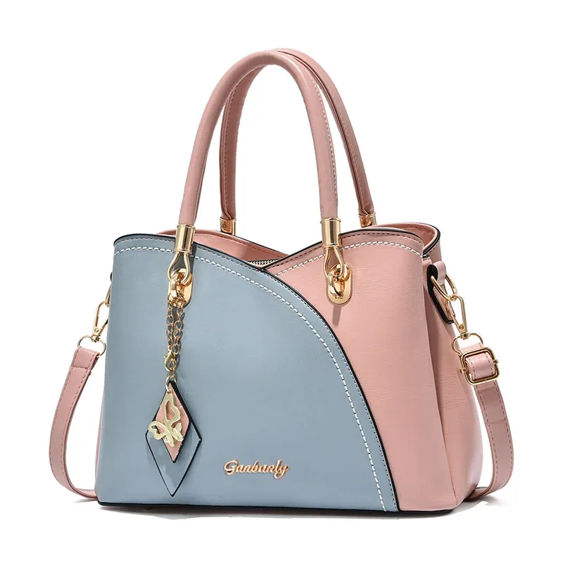 Sac à main tendance et polyvalent pour femme d'âge mûr, grande capacité, motif écossais color-block, idéal pour les trajets quotidiens ou comme cadeau.