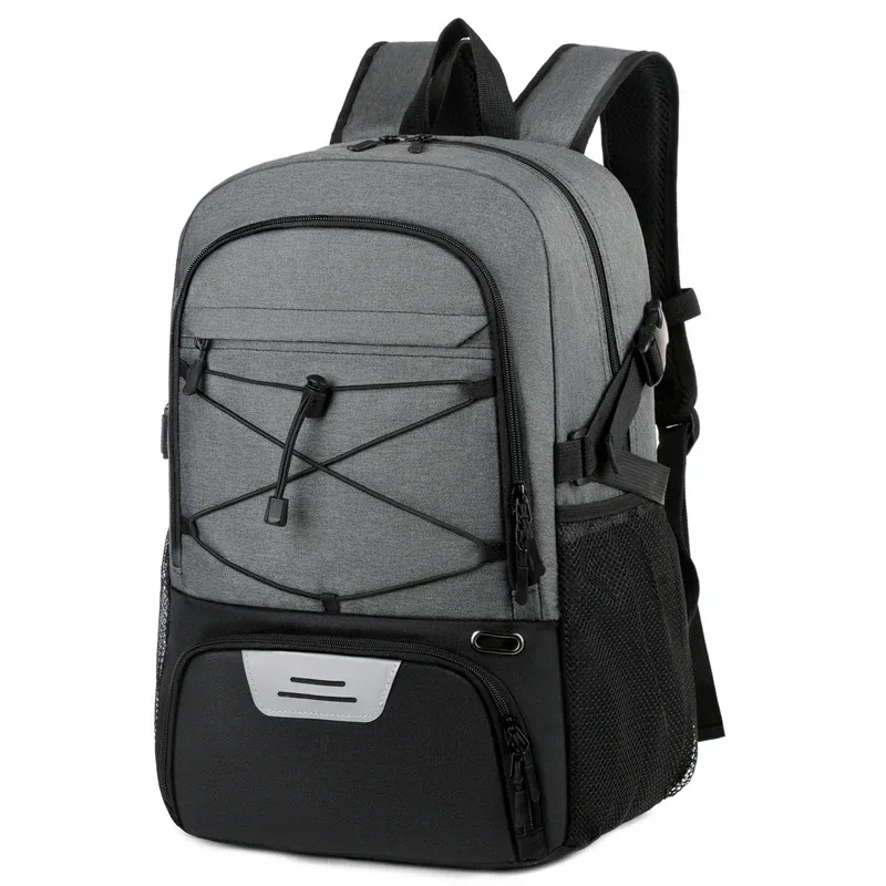 sac de sport à bande réfléchissante pour ordinateur portable 15.6 pouces, pour hommes et femmes, sac à dos de basket-ball de sport 35l avec compartiment à chaussures