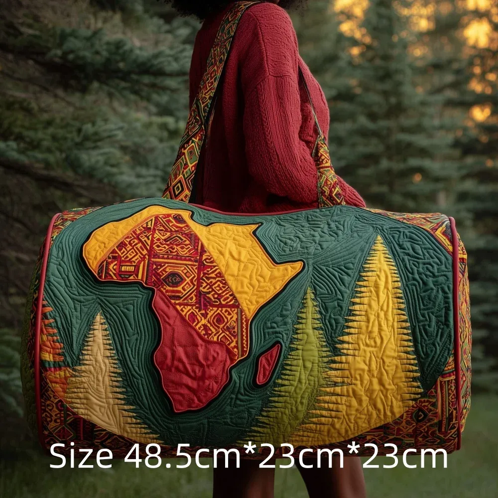 sac de voyage 3d matelassé afrique pour femme, sac de week-end bohème avec imprimé carte des femmes africaines, bagage cabine, sacs de festival uniques