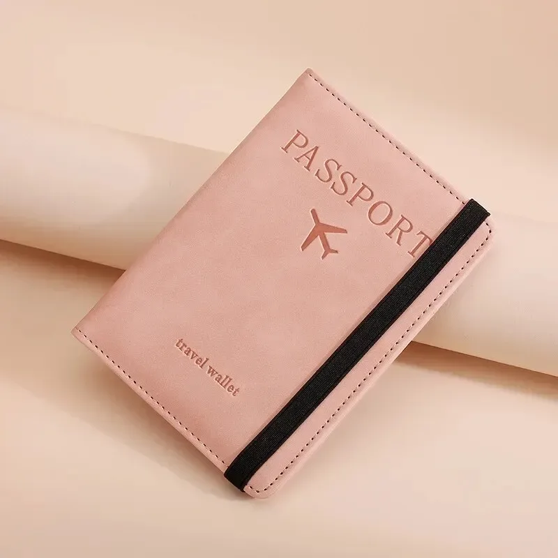 porte-passeport rfid en cuir pu pour hommes et femmes, porte-cartes, étui à passeport, essentiels de voyage pour les vacances en famille