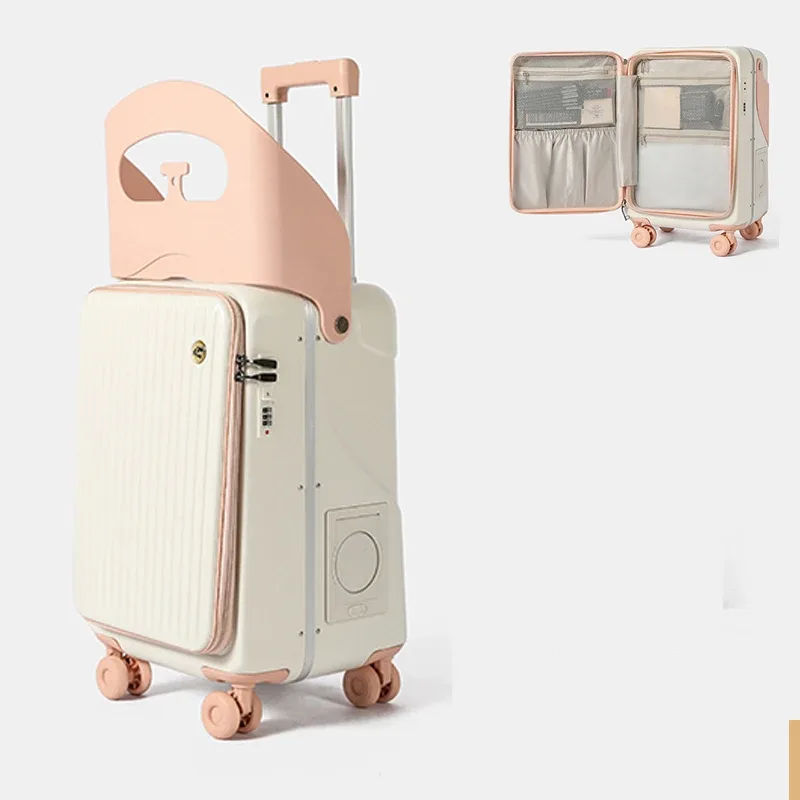 valise à roulettes pour enfant bunnyfly 20/24 pouces avec siège intégré – bagage cabine pour fille