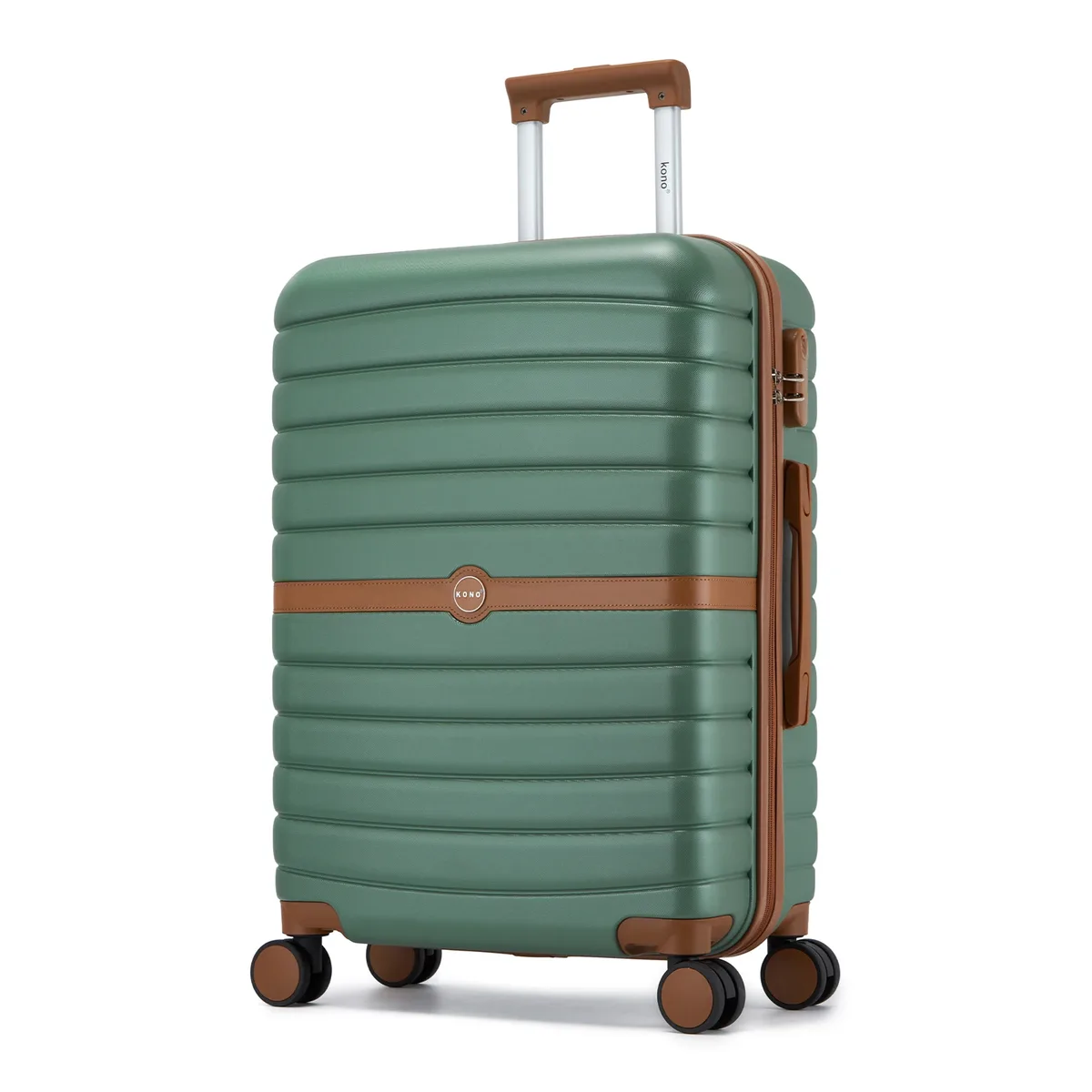bagages rigides kono, disponibles en 20/24/28 pouces, valise légère en abs avec serrure à combinaison à 3 chiffres, silencieuse 360 ° valise de voyage à roulettes pivotantes, poignée télescopique, bagage à main