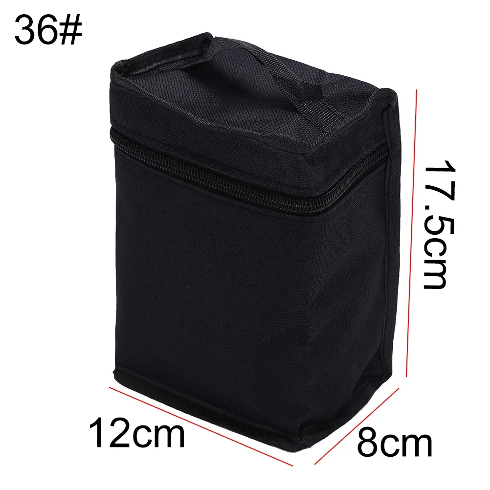 trousse de maquillage de grande capacité, sac cosmétique en toile pliante noire, stylo marqueurs d'art, fermeture à glissière, 5 tan