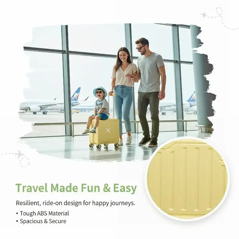 valise à roulettes pour enfants de 20 pouces avec serrure à code, bagage portable pour les voyages et les vacances des enfants