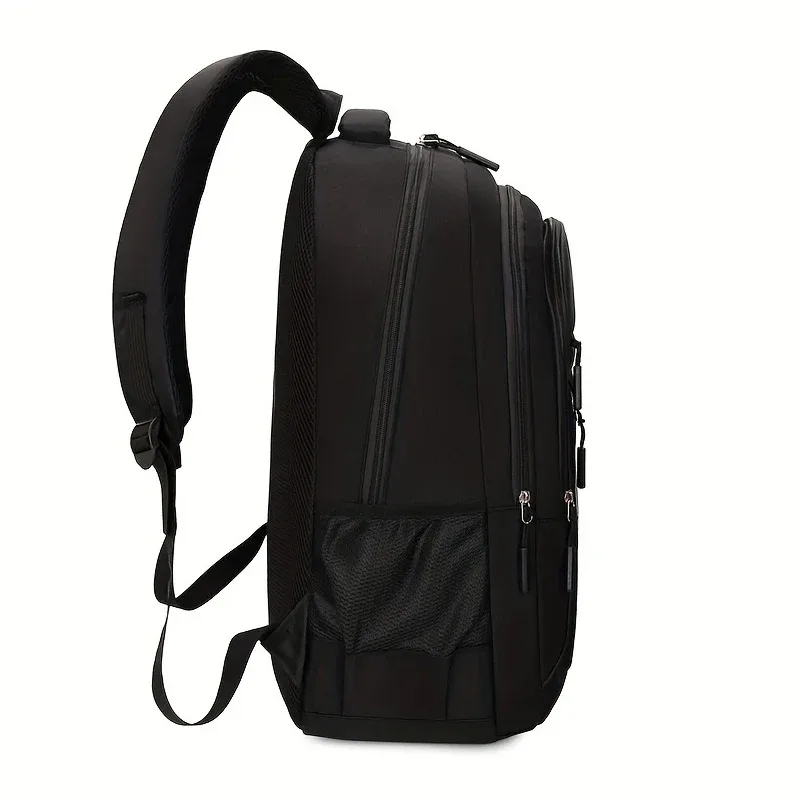 sac à dos noir sportif tendance avec détails multicolores pour un usage quotidien, voyage scolaire, sac pratique et durable de grande capacité