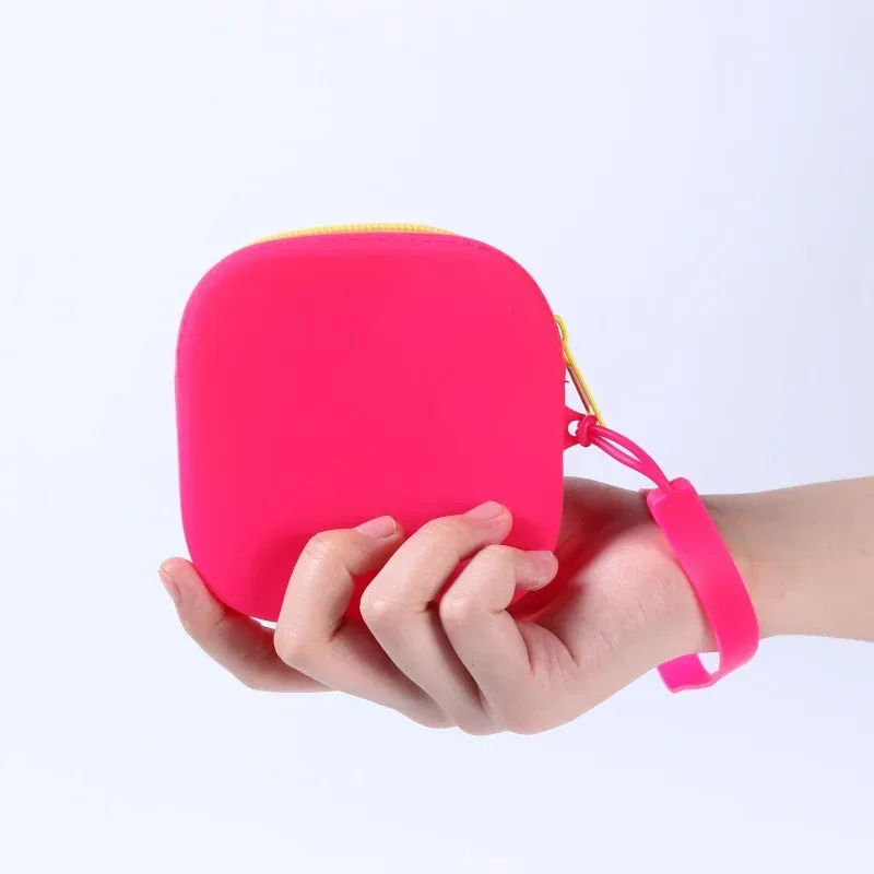 pochette de rangement en silicone, sac à cosmétiques à fermeture éclair, matériau en silicone souple, cadeau multicolore pour bricolage