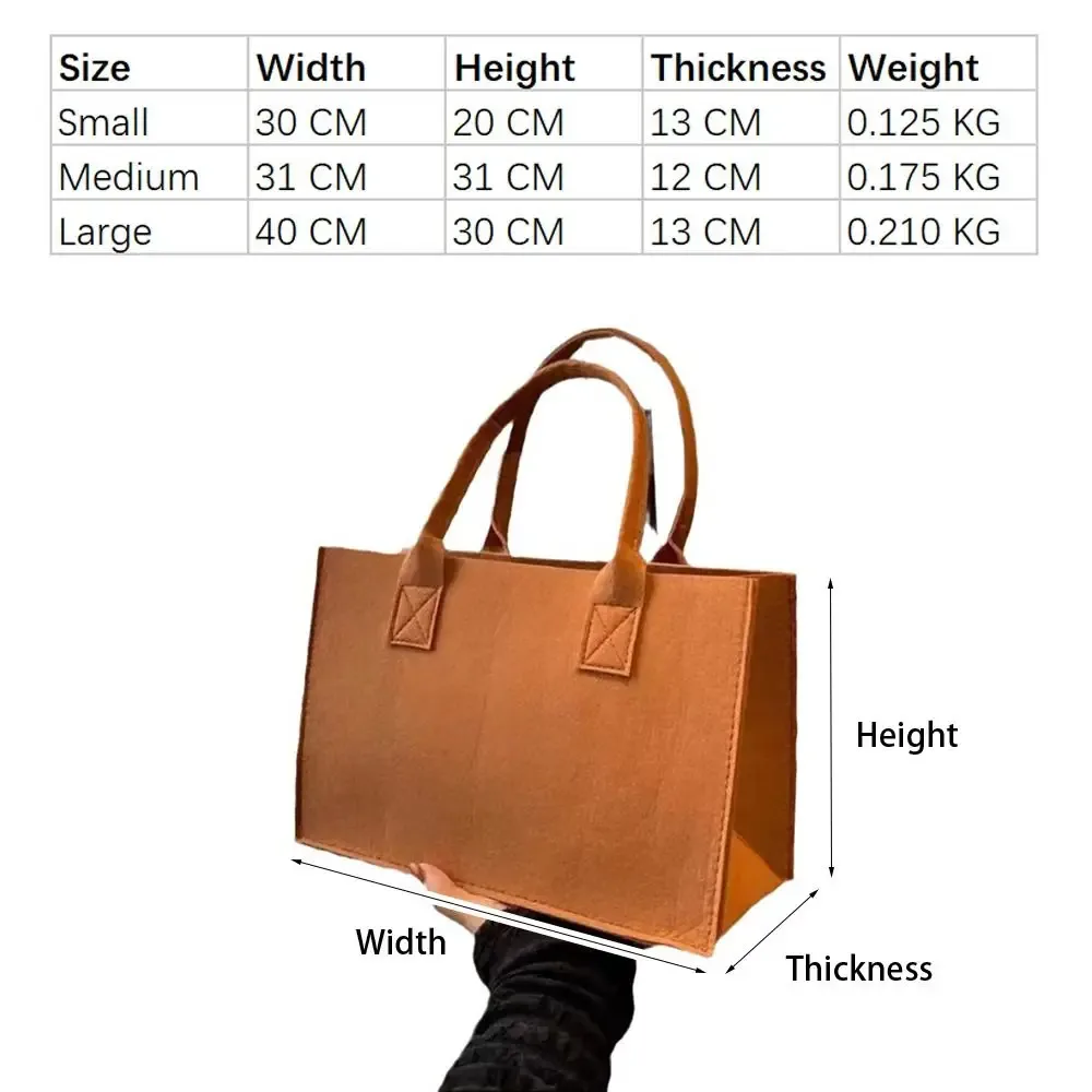 sac à bandoulière en feutre décontracté grande capacité, sac messager s/m/l, sac à main simple de couleur unie pour femme