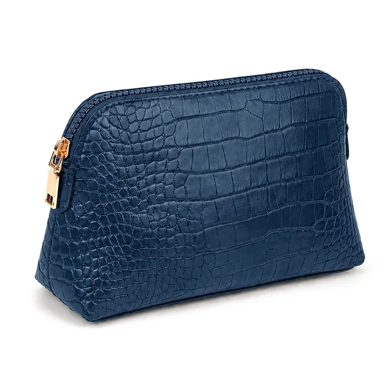 pochette de maquillage de luxe en similicuir de crocodile, motif personnalisable, sac de voyage vintage pour femme, pochette cadeau diy en gros