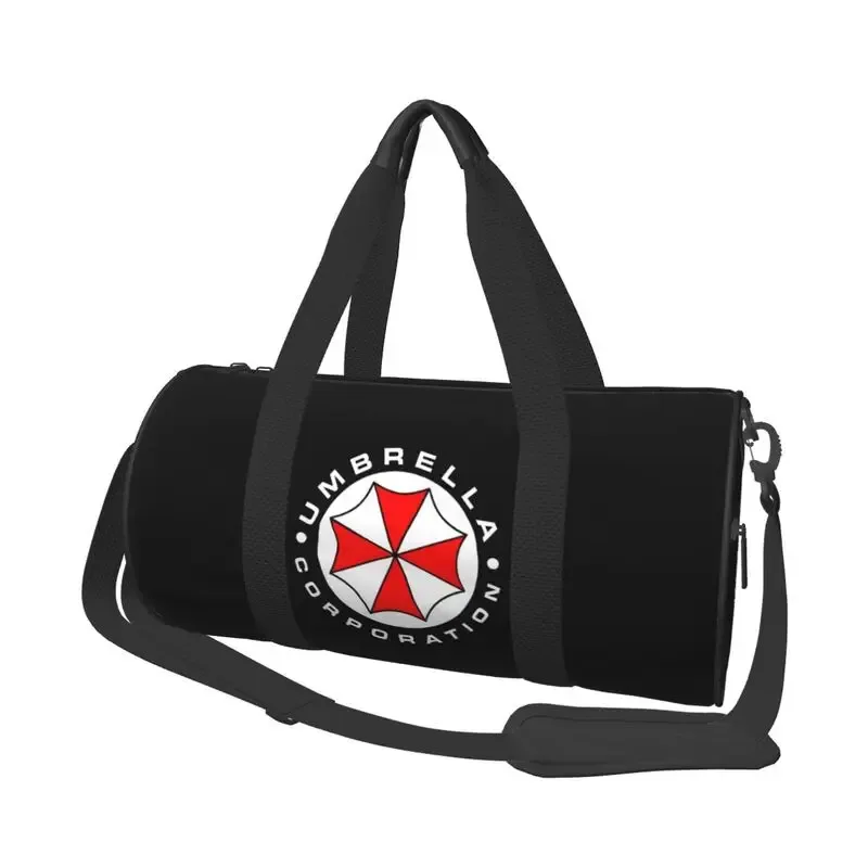 sac de voyage rond imprimé umbrella corporation, imperméable, durable, pour le sport, la gym, le fitness, avec compartiment pour chaussures et poche pour vêtements mouillés
