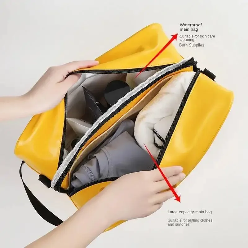 sac de sport de personnalité décontracté, séparation sèche et humide pour hommes, sac de sport à bandoulière pour femmes, sac de natation étanche en plein air en cuir