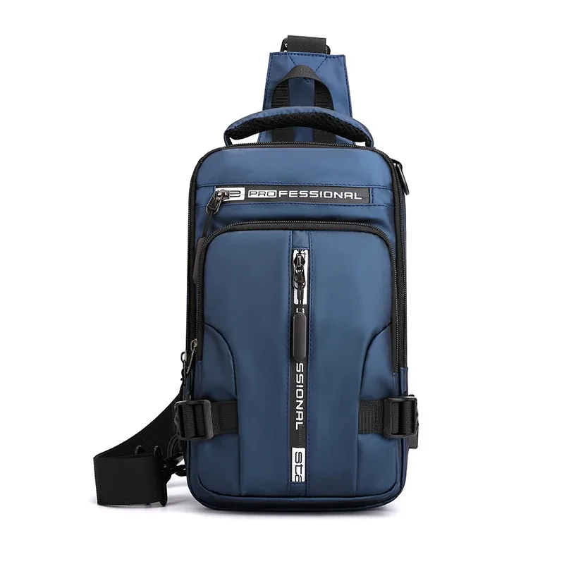 sac à bandoulière pour homme, sac porté en travers de la poitrine avec port de chargement usb, sac de voyage imperméable en nylon, sac messager polyvalent pour homme.