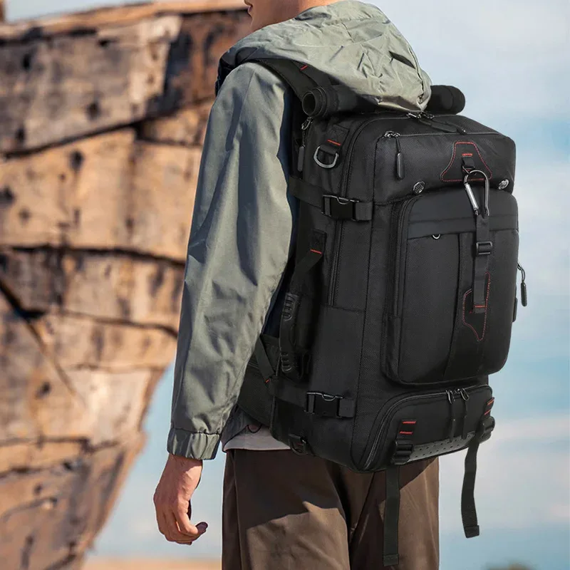 Sac à dos de voyage extensible multifonctionnel, sac à dos de randonnée en plein air avec compartiment à chaussures indépendant, sac à bagages de grande capacité