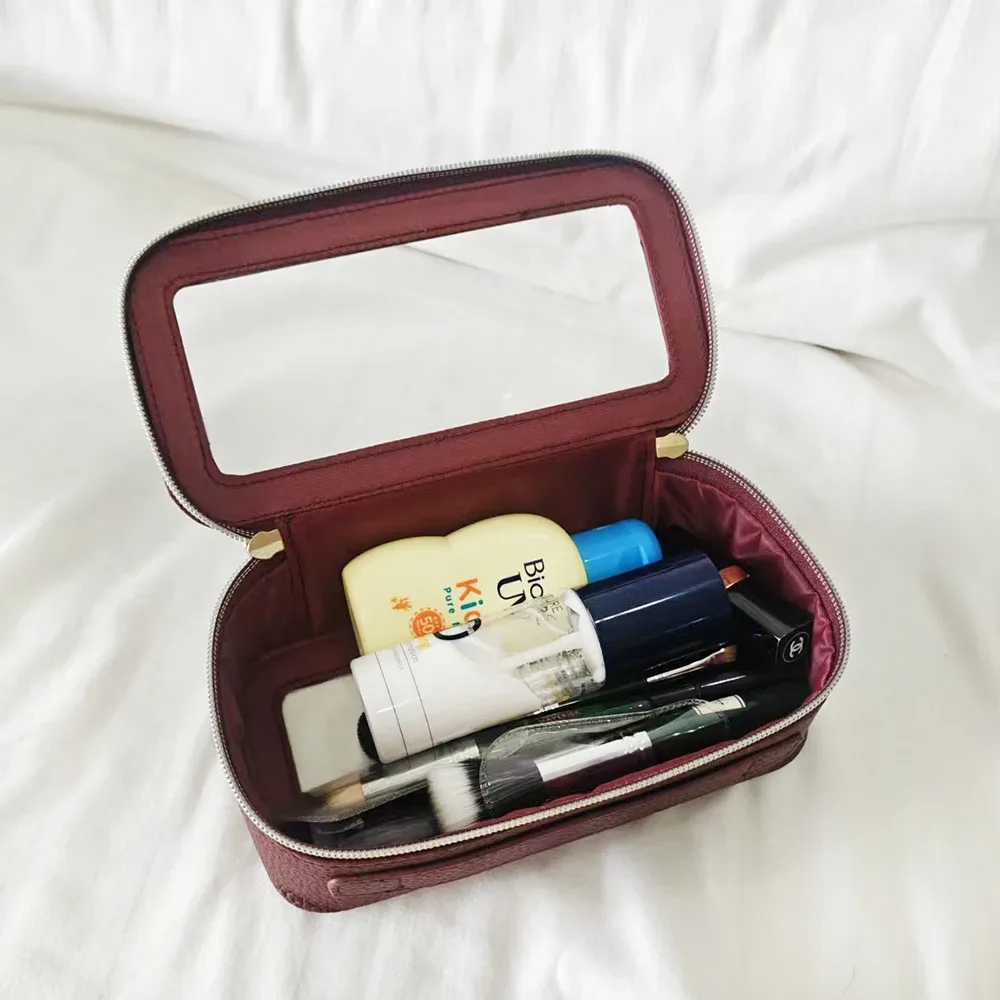 sac de maquillage pour femme, étanche, transparent, personnalisable, trousse de toilette de voyage, organiseur de bagages transparent pour femme