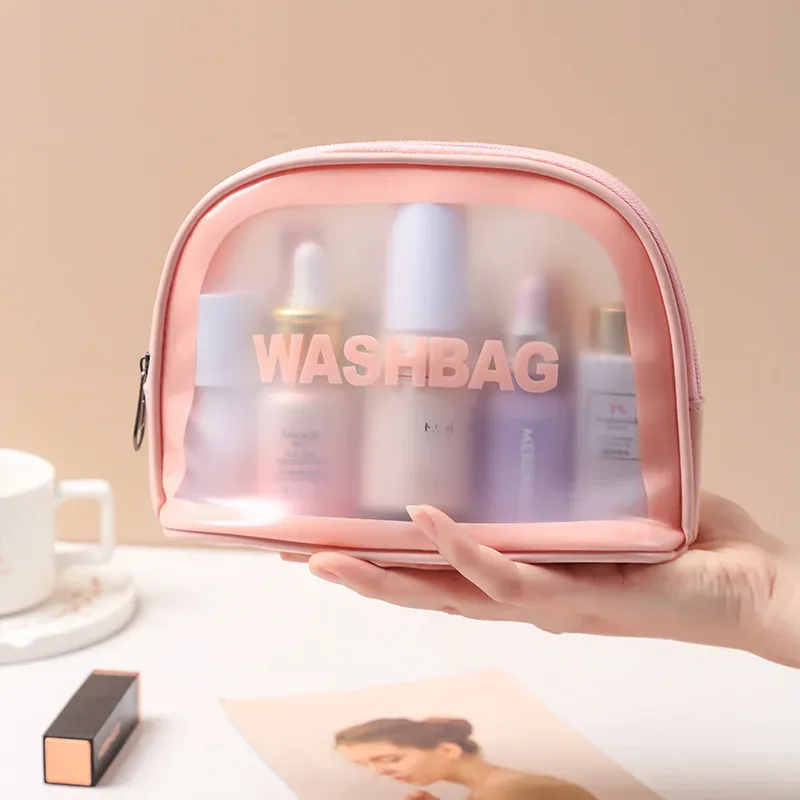 nouvel ensemble de trousses de maquillage transparentes, organiseur de toilette, trousse de toilette pour femmes, pochette de toilette portable, sac de cosmétiques essentiels pour les voyages