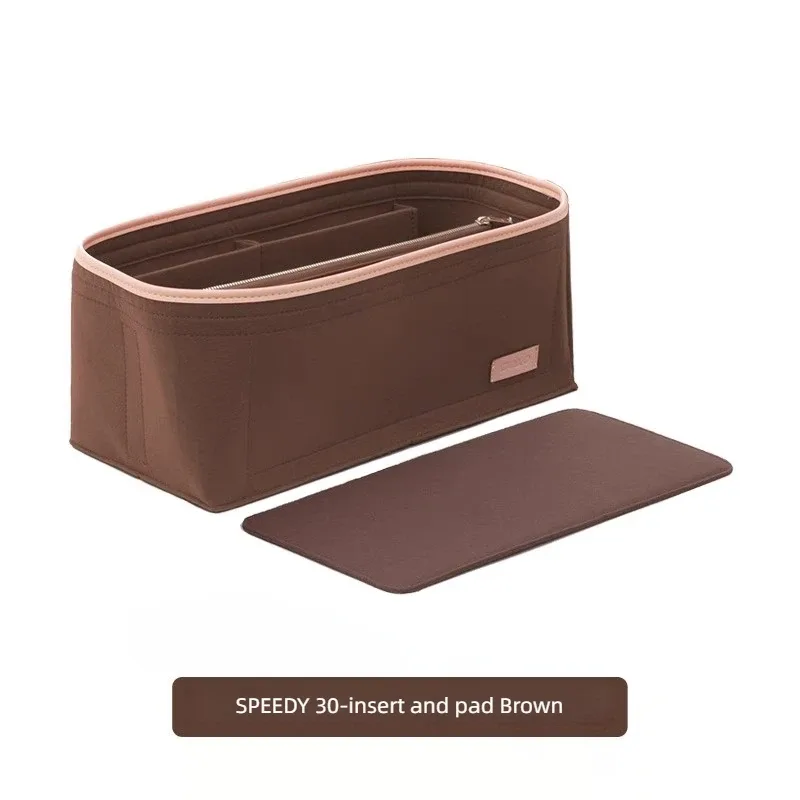 insert organisateur de sac à main pour lv speedy25 30 35, organisateur de sac fourre-tout, séparateur de sac, insert organisateur en feutre, avec fermeture éclair pocke tbag dans le sac