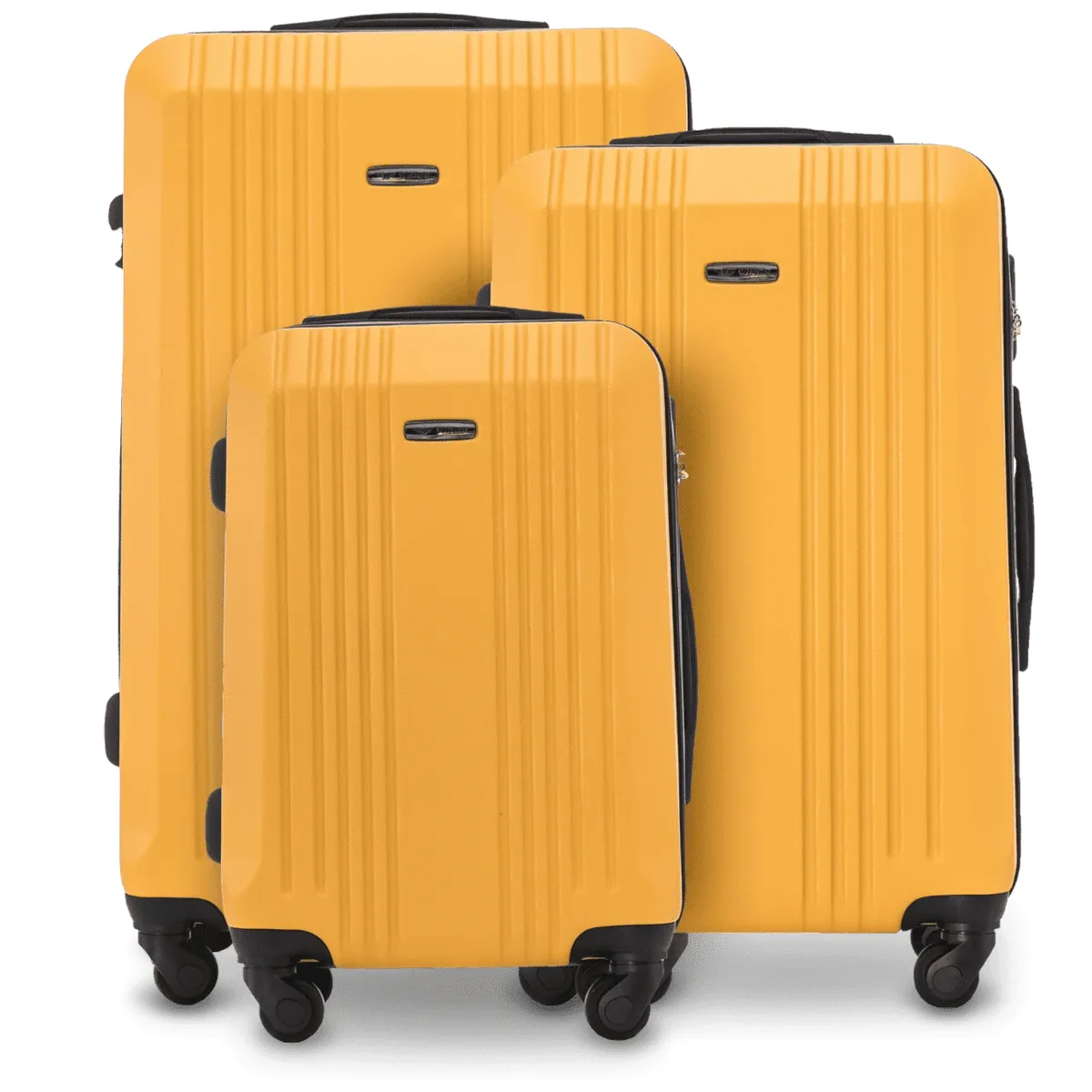 ensemble de 3 valises rigides xl 20 ", 24 ", 28 " (75x47x28 cm/66x42x24 cm) et valise cabine 55x35x22 cm kestrel abs+, avec poignée télescopique réglable et 4 roues pivotantes à 360°. ° serrure à code, bagage à main rose doré/champagne/jaune/bleu marine/noir