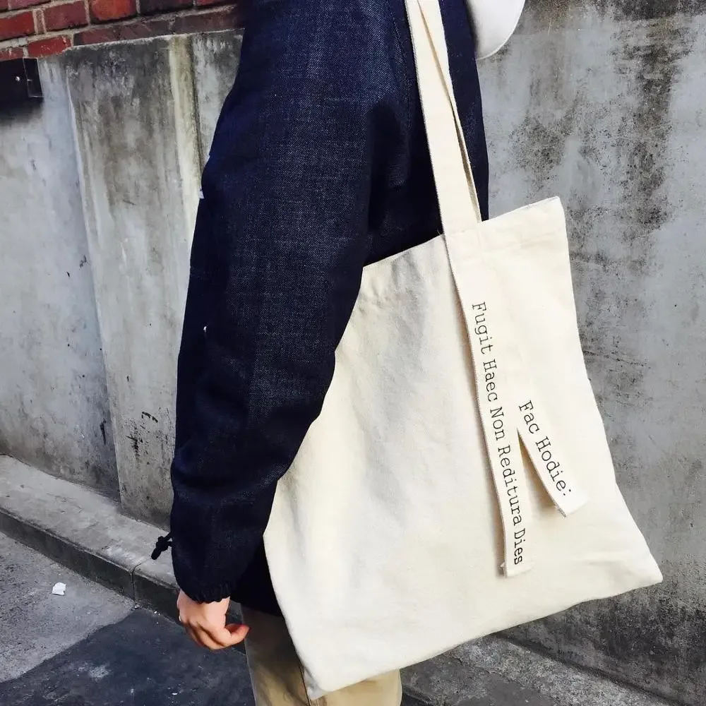 Femmes toile sac lettres ceinture coton tissu sac à bandoulière femme sac à main Shopper sac à main livres fourre-tout dames Eco tissu sacs à provisions