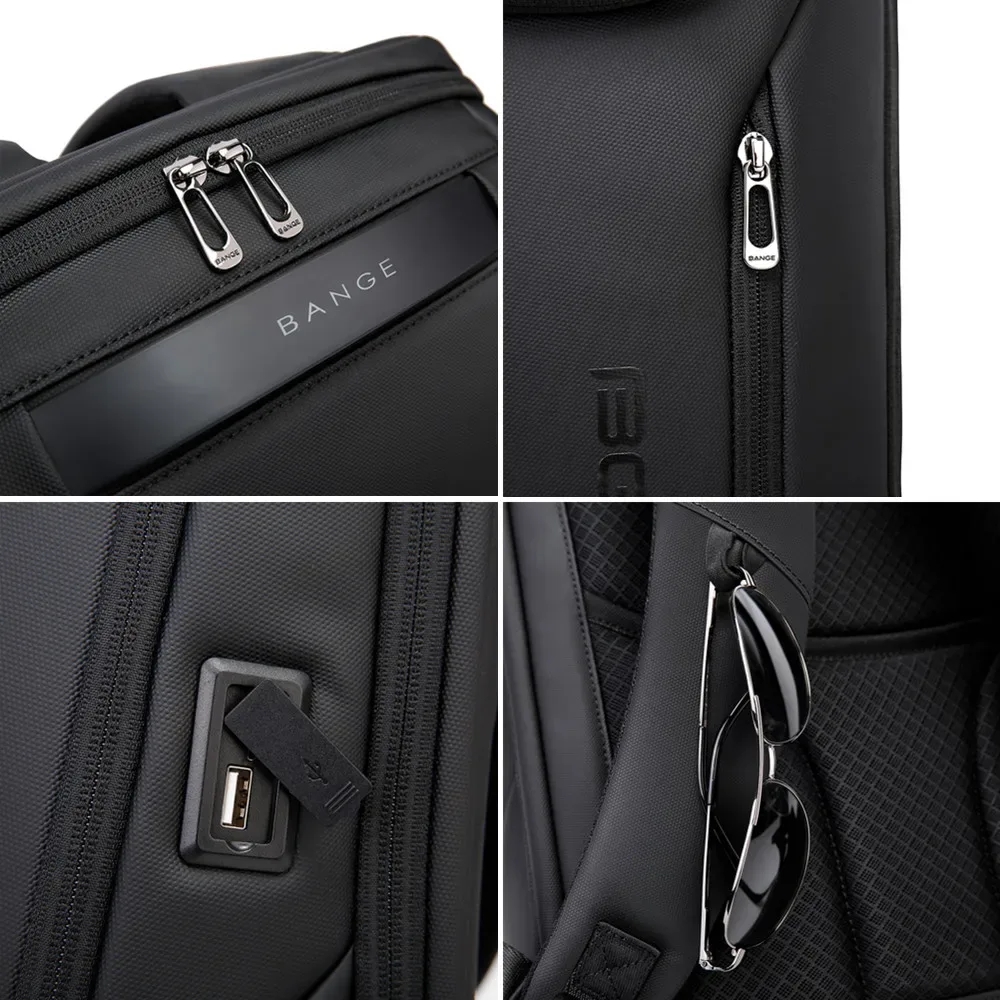 sac dos tpu noir poignées latérales fermeture glissière polyester informatique ceinture air transport unisexe usage voyage