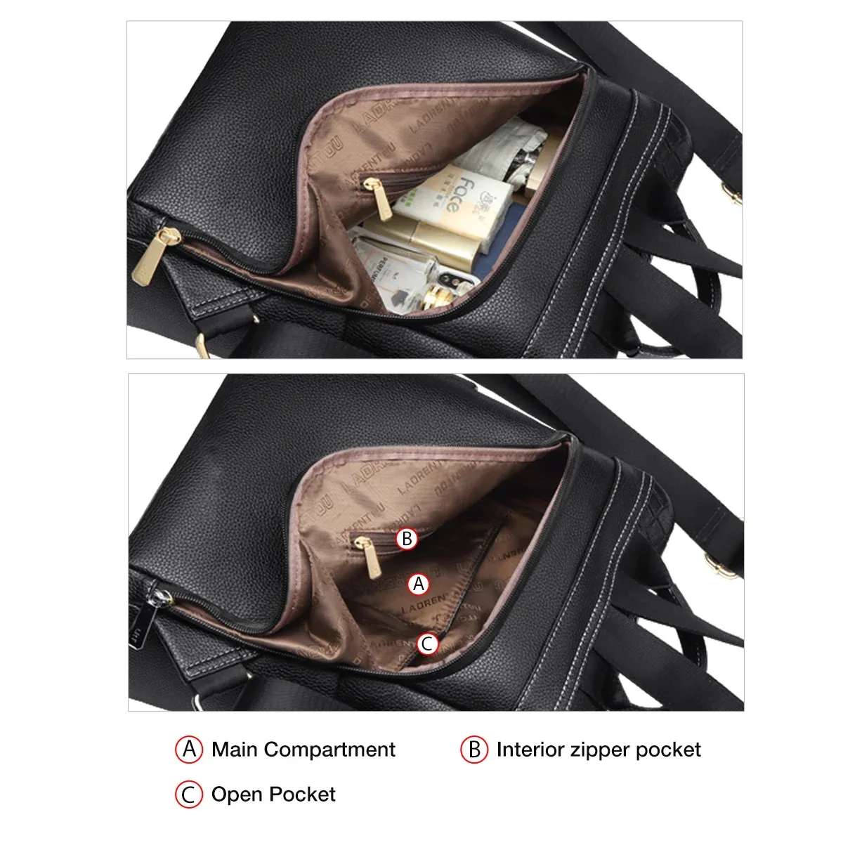 sac à dos pour femmes foxer, grande capacité, sac de voyage, sac à main en cuir souple pour femmes, sac à bandoulière décontracté pour femmes.