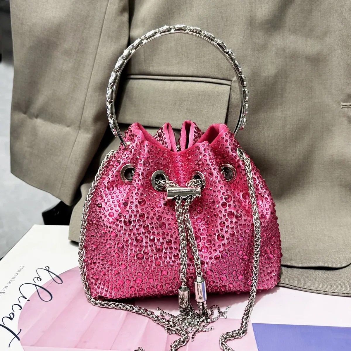 poignée strass pochette de soirée sacs à main et sac à main de luxe sac à bandoulière design brillant cristal pochette sac à main sac seau
