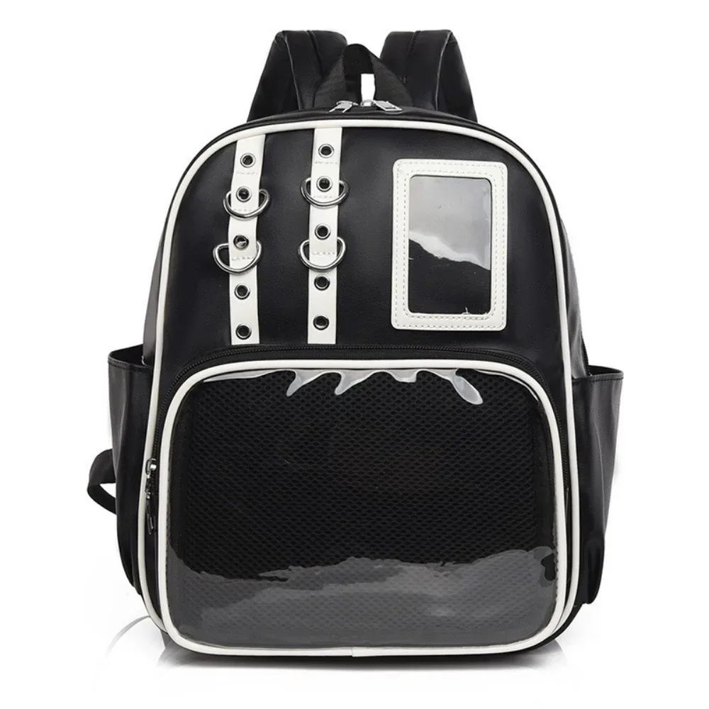 sac à dos transparent mignon en pu, sac à bandoulière y2k, sac ita lolita pour affichage diy, usage quotidien