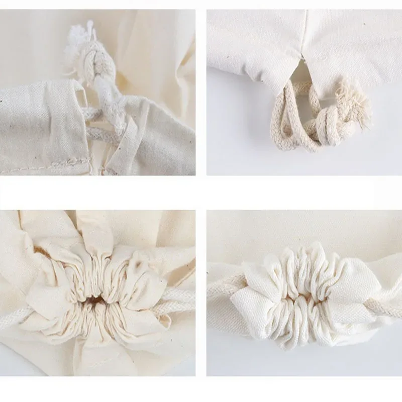 sacs en toile de grande taille en coton épais avec cordon de serrage pour le commerce de détail, sacs de rangement de grande capacité pour la maison, sacs portables pour la cuisine