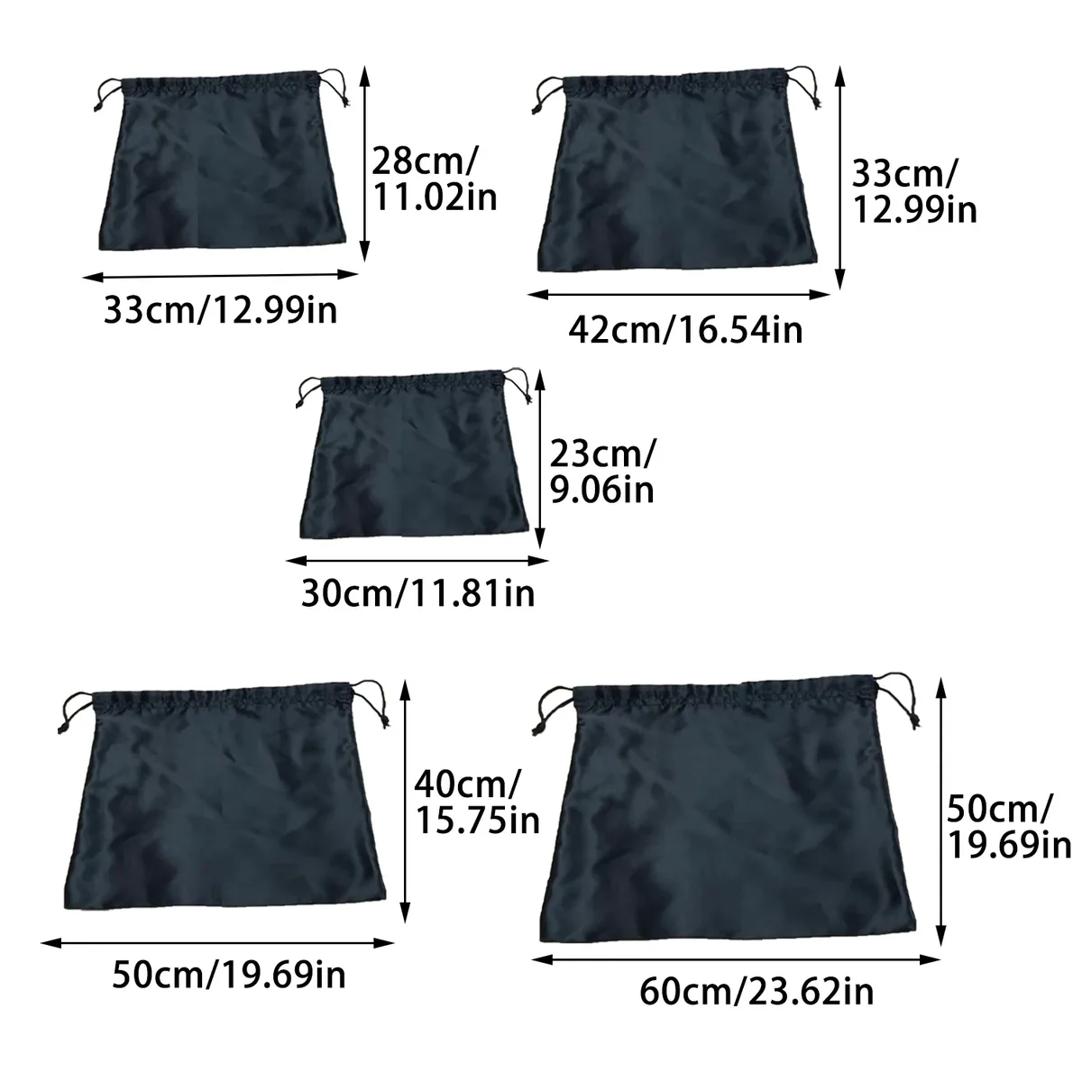 sac de rangement lisse noir de haute qualité, sac à poussière, bundle proximité wstring, protection de l'environnement, sac de rangement injsatin grill