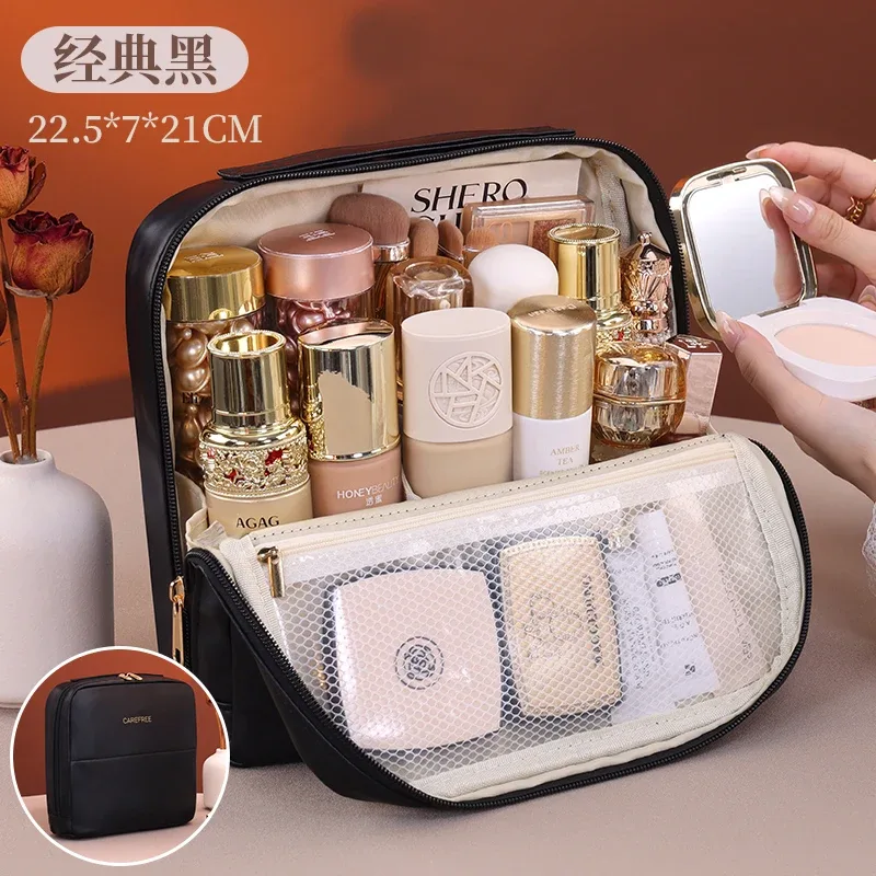 sac debout portable grande capacité voyage sac de rangement de toilette étanche pour brues outils cosmétiques organisateur de maquillage pour femmes