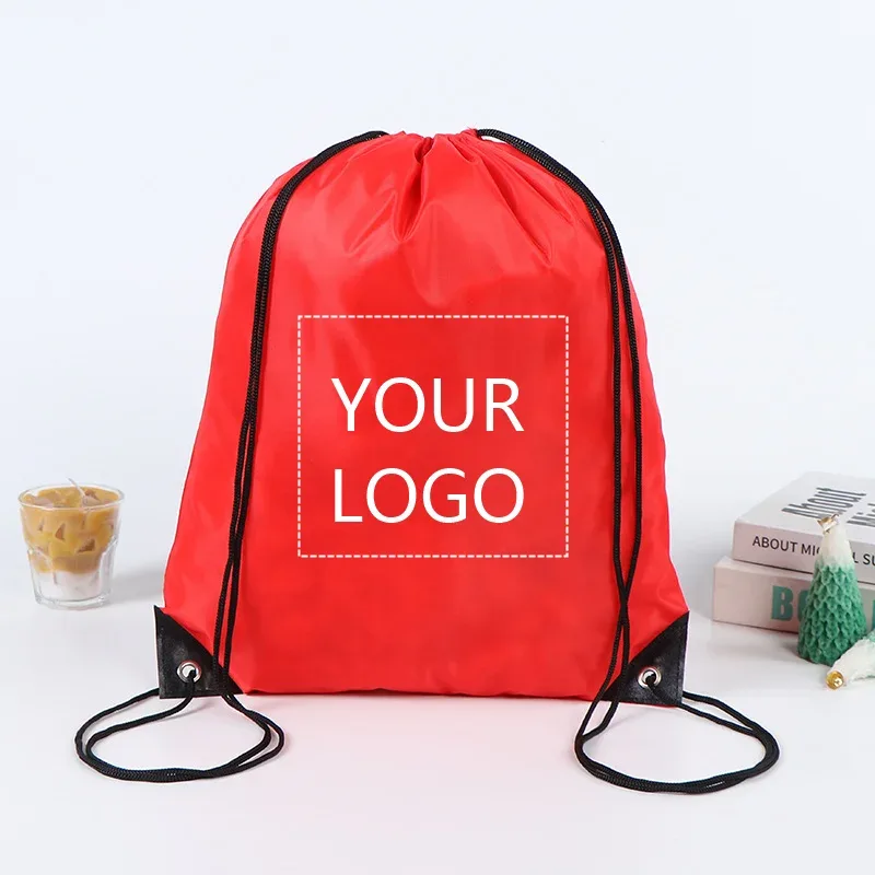 10/20/30/50pcs sac à dos à cordon de serrage avec logo personnalisé - sac de sport de plein air léger pour la randonnée, le camping, la salle de sport et les voyages