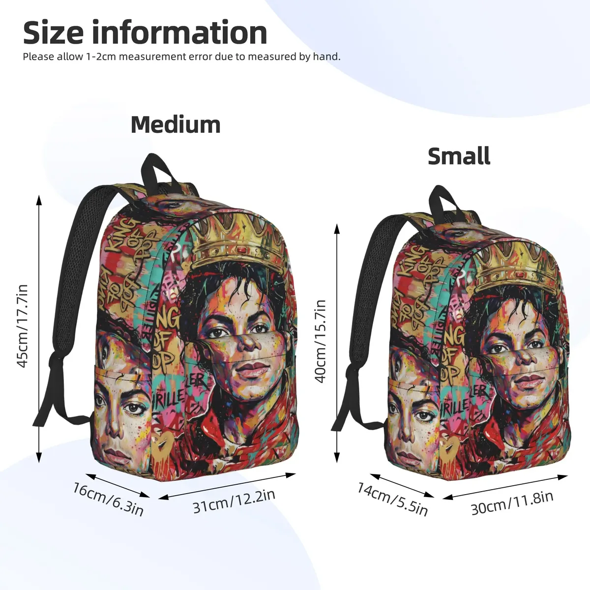 sac à dos michael jacksons musical movie 2026, sac à dos pour lycée et affaires, pour hommes et femmes, sacs en toile pour ordinateur portable