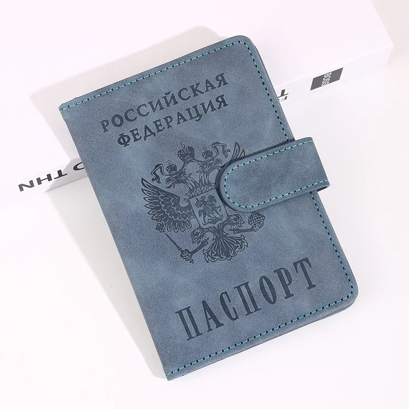 rfid russe pu porte-passeport portefeuille de voyage couverture de passeport étui de passeport porte-billet d'avion porte-carte d'identité accessoires de voyage