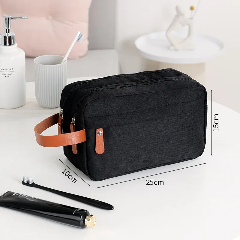 sac de toilettage oxford avec nom personnalisé pour hommes, sac de rangement double couche de grande capacité, organisateur de maquillage idéal, articles de toilette pour le toilettage