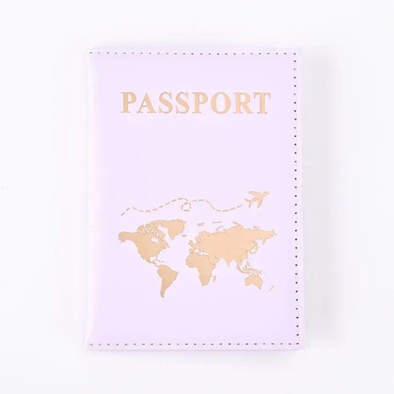 porte-passeport en cuir pu pour hommes et femmes, étui à la mode pour cartes de visite, protection d'identité, sac de couverture de passeport en poudre, 1pc