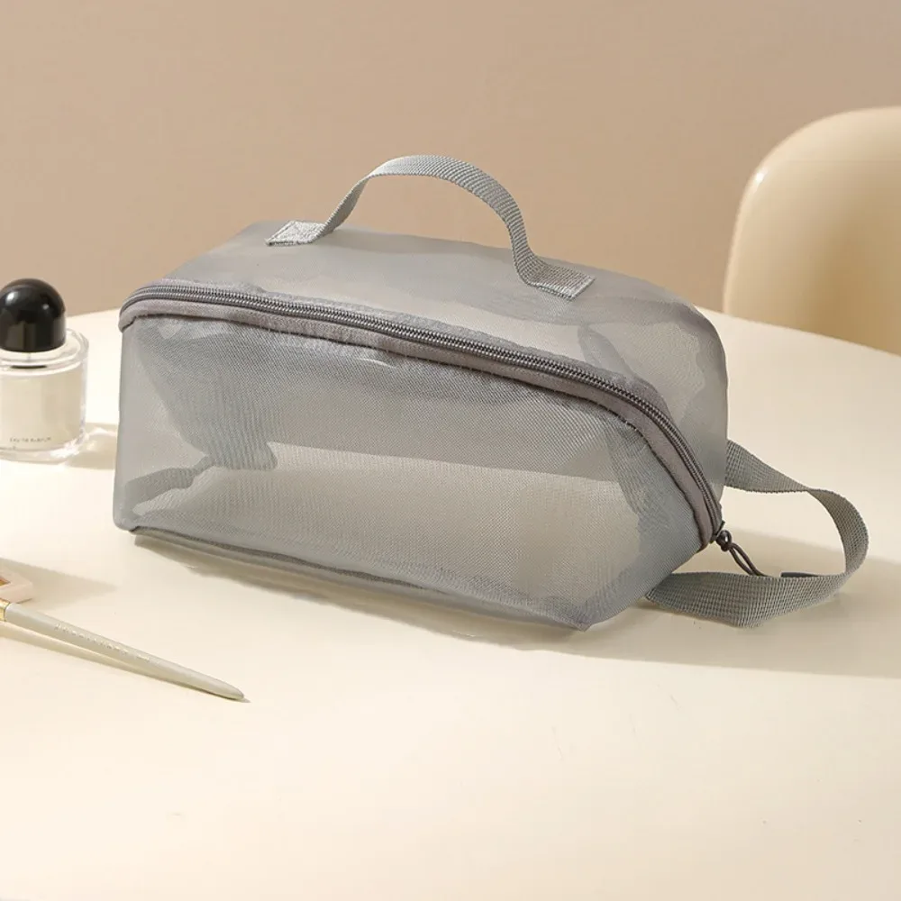 sacs à cosmétiques en maille à fermeture éclair, sac de rangement transparent à double couche 1/2/3 couches, pochette de lavage multifonctionnelle, sac de maquillage en perspective
