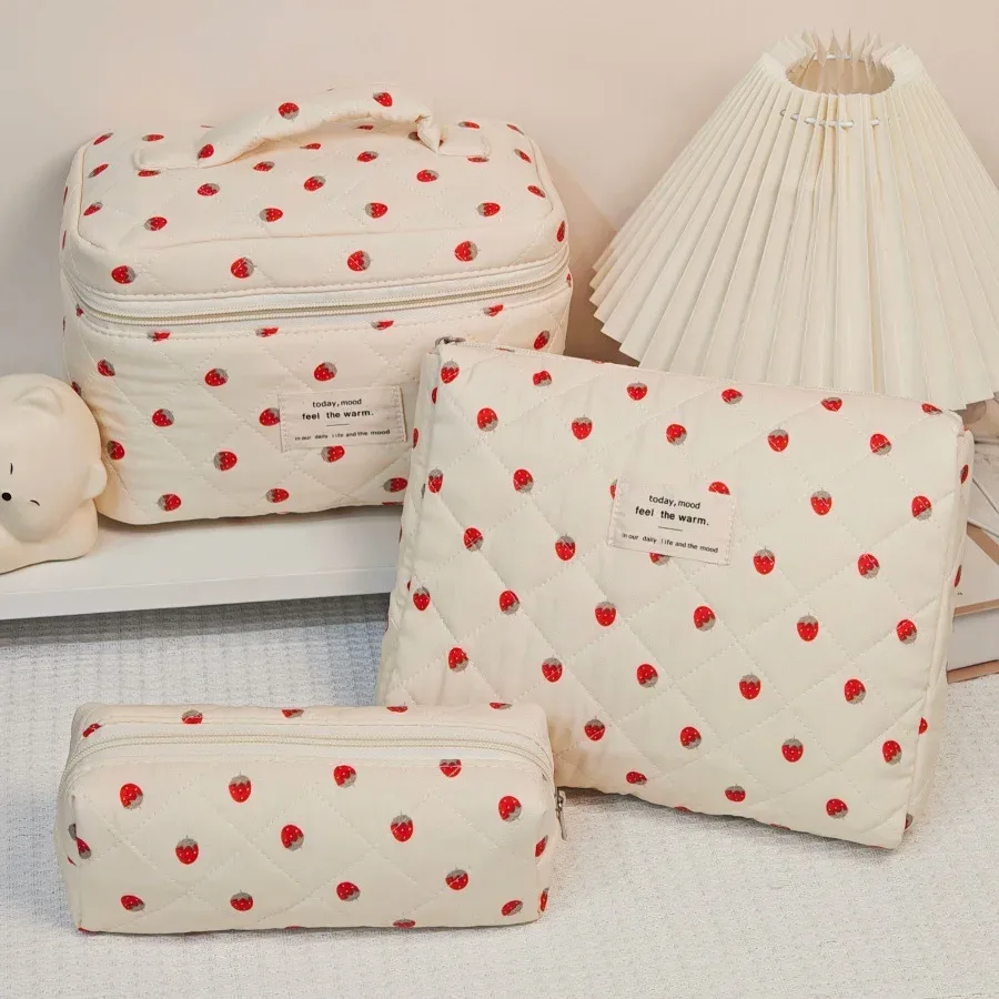 trousse de maquillage à imprimé floral de grande capacité, sac de rangement de cosmétiques de voyage portable, sac de style urbain simple avec doublure en polyester pour femmes