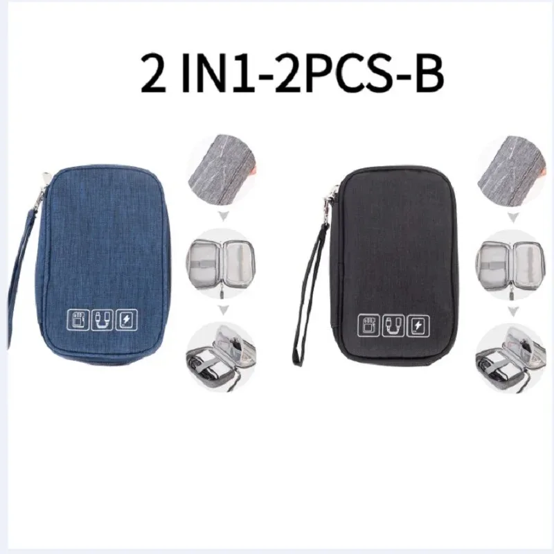 nouveau sac de rangement de voyage organisateurs de rangement de câbles pochette étui de transport portable étanche double couches sacs de rangement pour cordon de câble