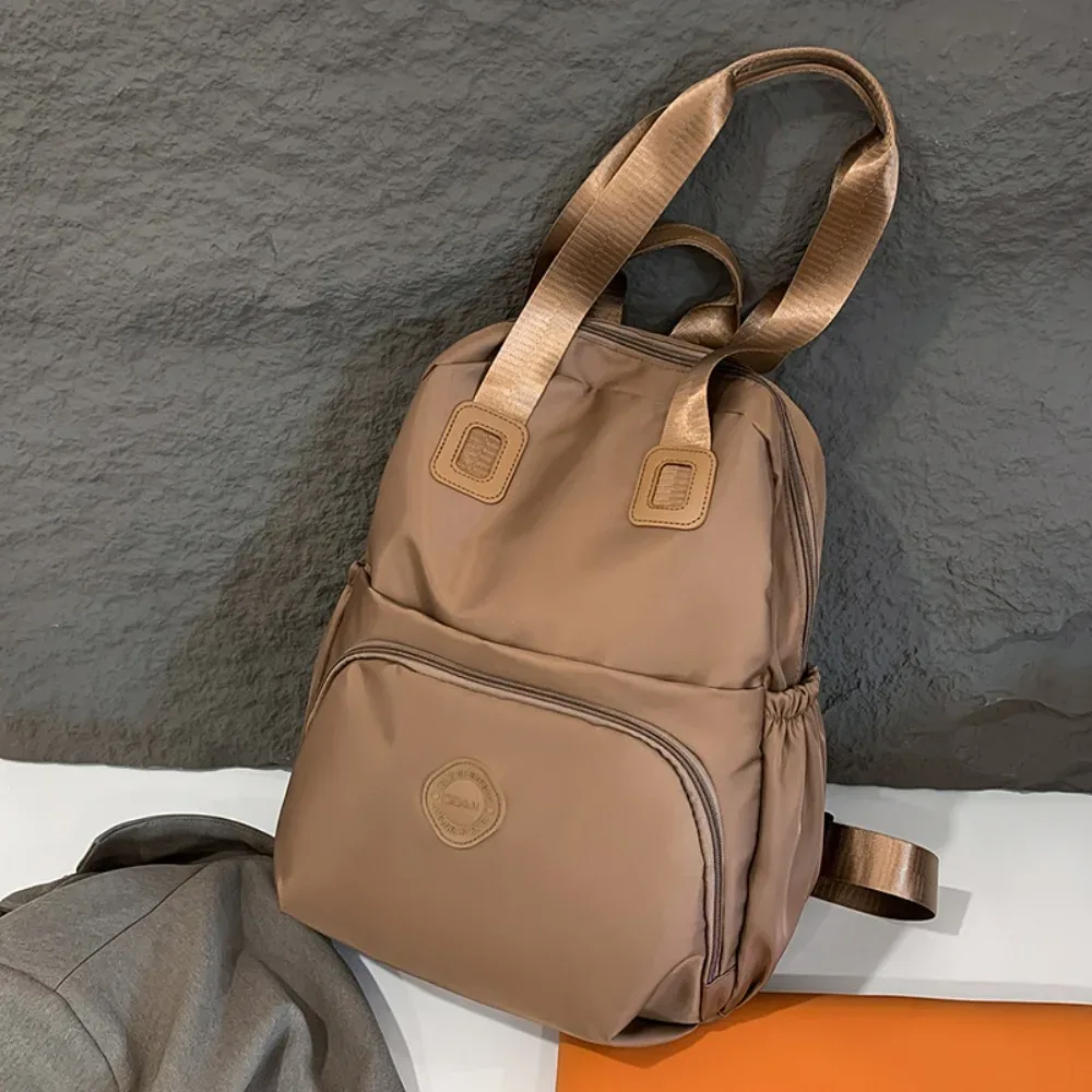 sac à dos de sport en nylon de style coréen, grande capacité, couleur unie, sac à bandoulière de voyage, design de niche, sac de fitness en nylon pour employé de bureau