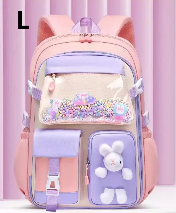 sac à dos adorable en forme de lapin pour adolescentes, cartable mignon de dessin animé pour filles de l'école primaire, sac à dos de voyage en 2 tailles pour les élèves de la 1ère à la 9ème année