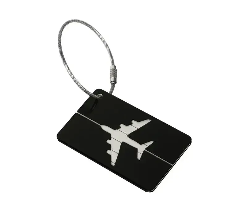 étiquettes de bagage en alliage pour hommes et femmes, porte-étiquette d'adresse de valise, accessoires de voyage, nouveau, 1 pièce