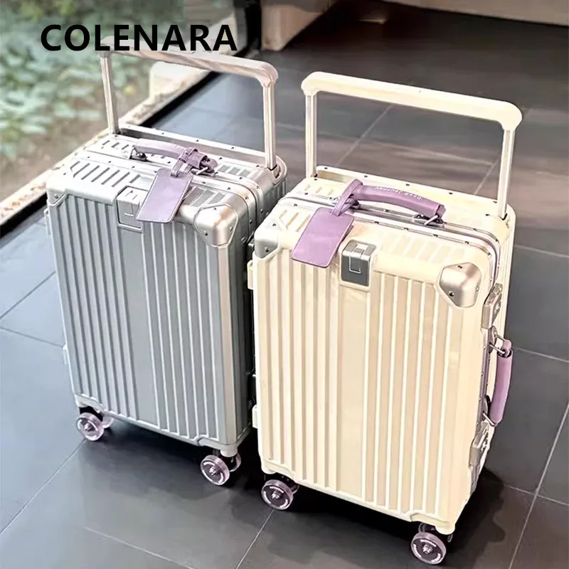 colenara bagages sac de voyage 20 "24" 26 "28" 30 pouces grande capacité boîtier de chariot abs + pc boîte d'embarquement valise à cadre en aluminium